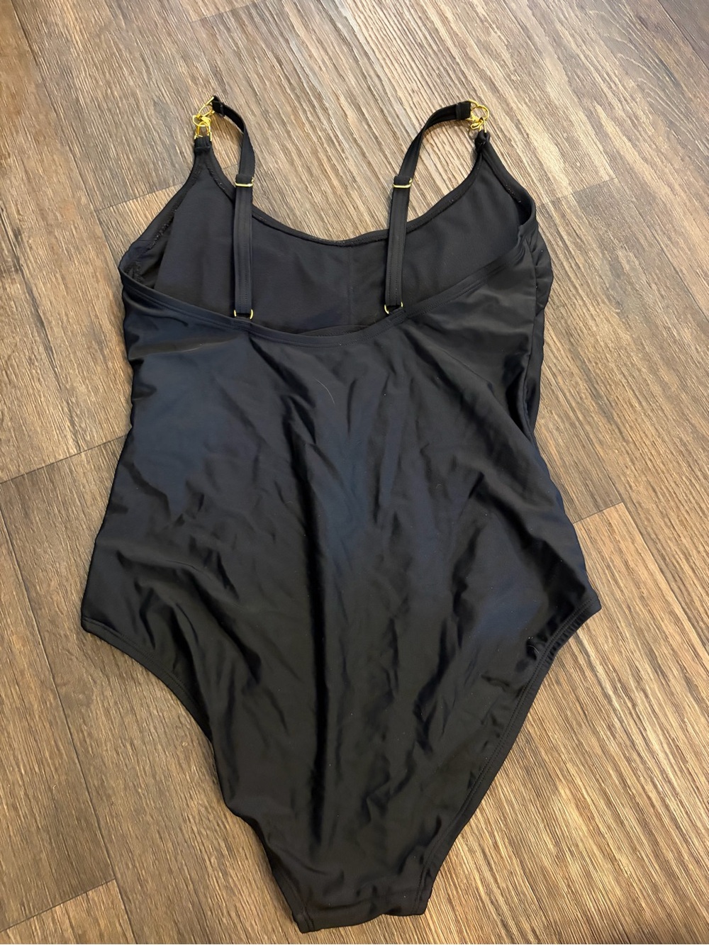 Women’s Aqua-Couture Black One-Piece w/Gold Chain Accents Size Large - Picture 3 of 5